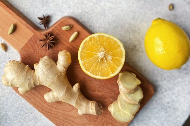 zenzero e limone per maschera per capelli